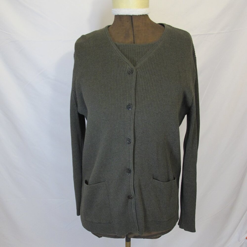 Talbots Petites dark green sweater set  L